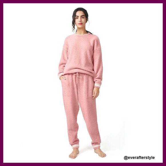 Fleece Pajama Set Cozy Winter Sleepwear Lounge Wear Soft Comfy Two Piece